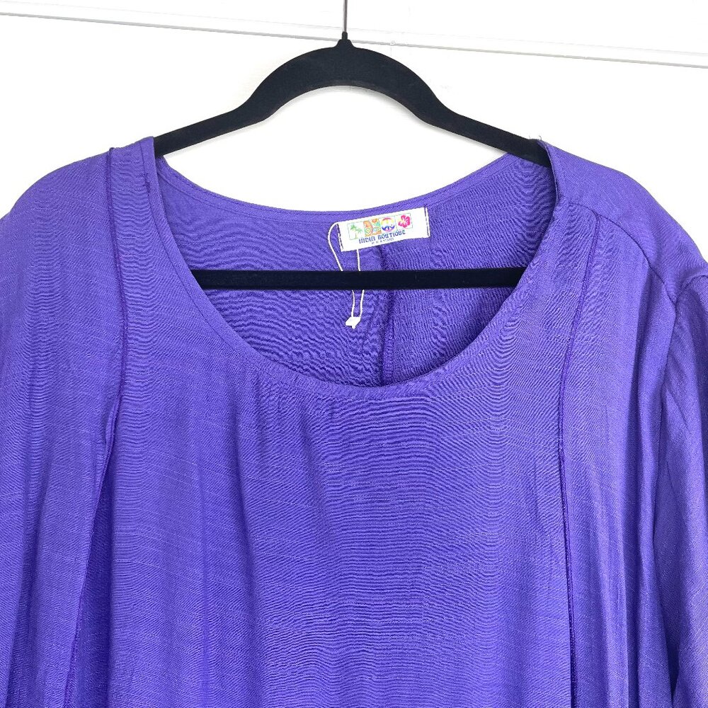 Hilo Hattie Boutique Purple Boho Oversized Dress One Size /Plus Made In Hawaii - Picture 2 of 10